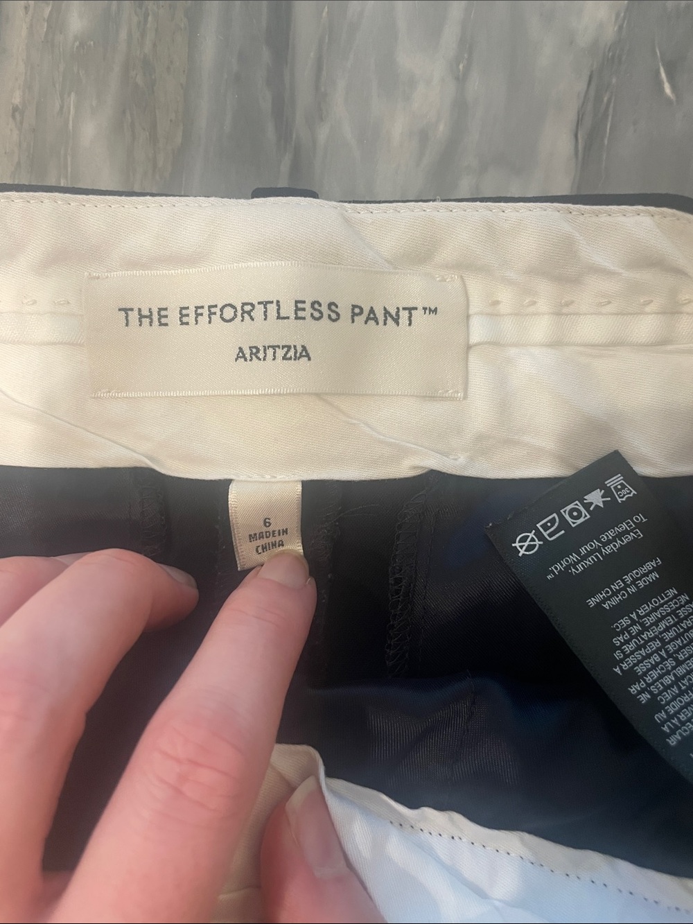 Aritzia effortless navy Wide-Leg Dress Pants - Picture 6 of 7